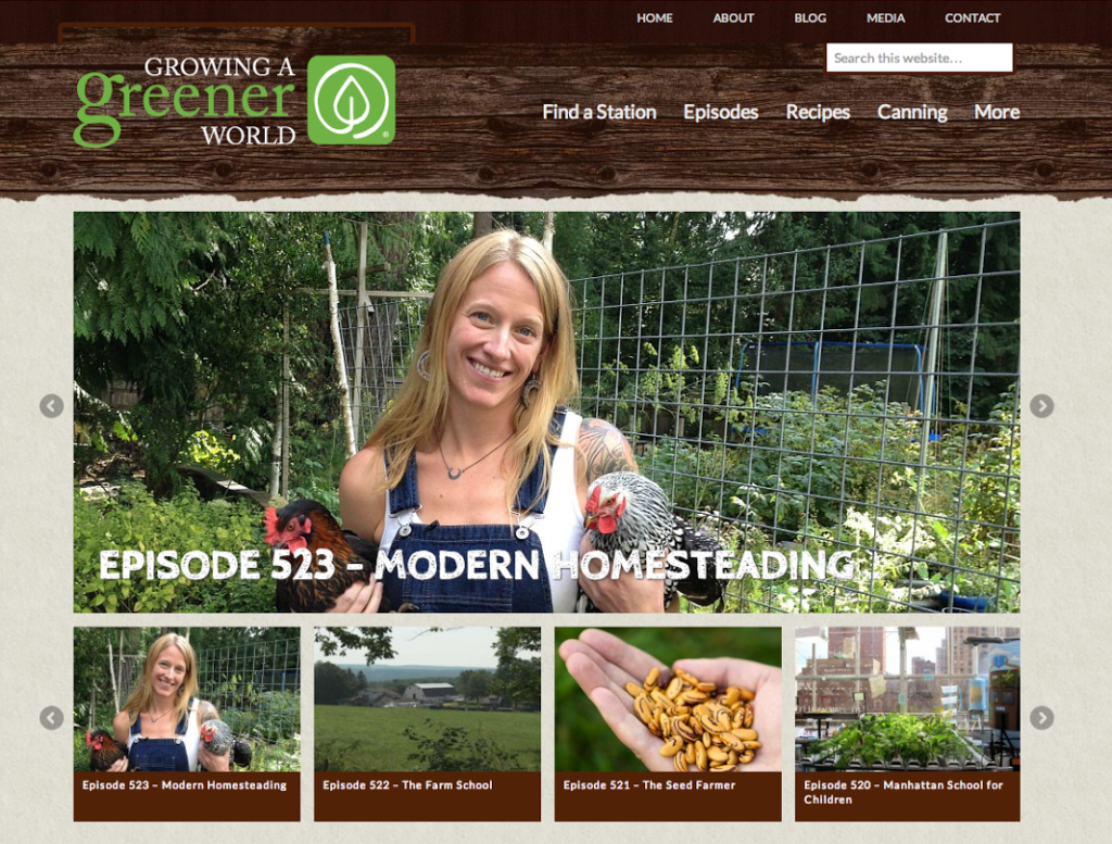 Jessi Bloom featured on the Modern Homesteading episode of Growing a Greener World.